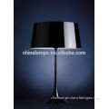 new production Australia electrical standard SAA black acrylic or plastic table lamp with black plastic lampshde